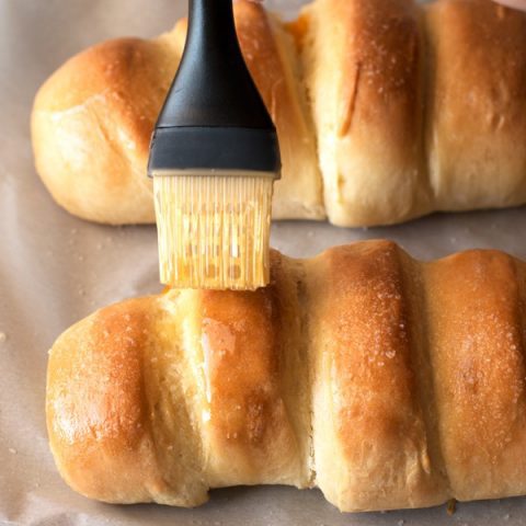 Cheddar Cheese Stuffed Parker House Rolls